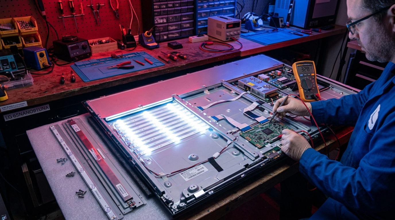Reparación de tiras LED y tarjetas T-CON para Smart TV en Vioroc